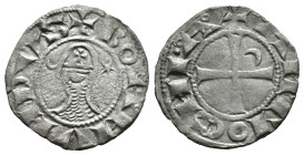 (Silver, 0.77g 17mm)

CRUSADERS, Antioch. Bohémond III. 1163-1201. AR Denier