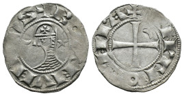 (Silver, 0.85g 18mm)

CRUSADERS, Antioch. Bohémond III. 1163-1201. AR Denier