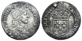 (Silver, 2.27g 20mm)

FRANCE. Louis XIV (1643-1715). 1/12 Ecu (1662-&)