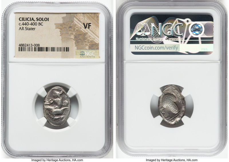 CILICIA. Soloi. Ca. 440-400 BC. AR stater (22mm, 11h). NGC VF. Amazon, nude to w...