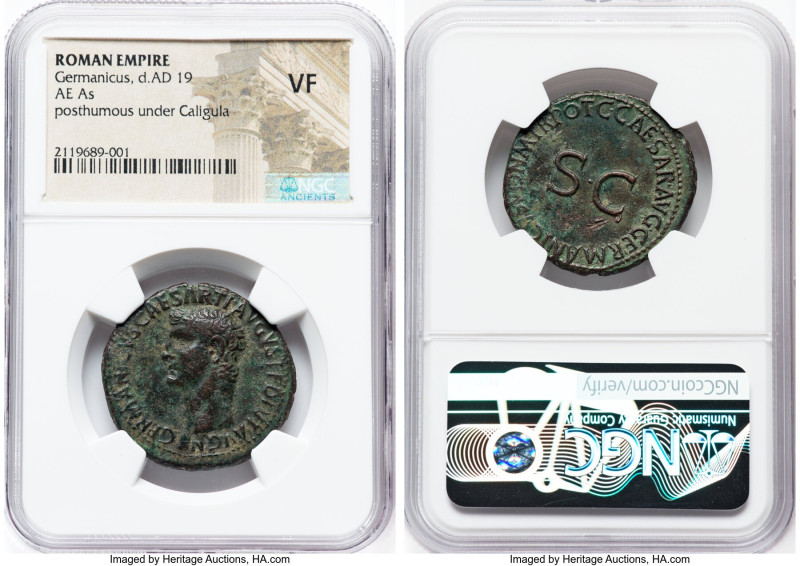 Divus Germanicus (died AD 19). AE as (29mm, 7h). NGC VF. Rome, AD 37-38. GERMANI...