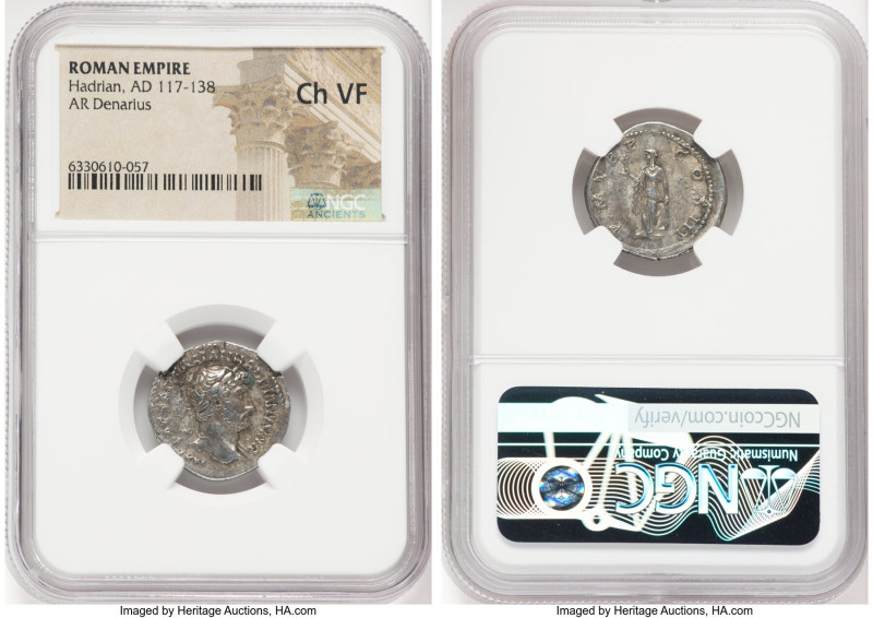 Hadrian (AD 117-138). AR denarius (20mm, 6h). NGC Choice VF. Rome, AD 121-123. I...