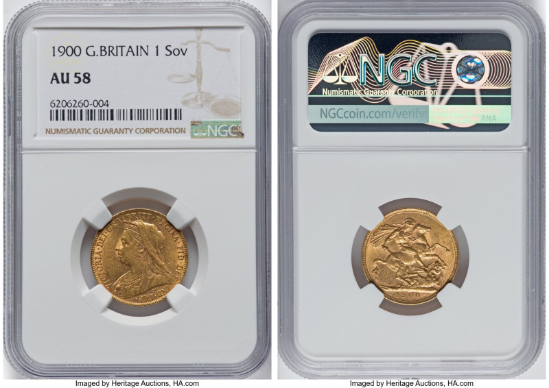 Victoria gold Sovereign 1900 AU58 NGC, KM785, S-3874. HID09801242017 © 2022 Heri...