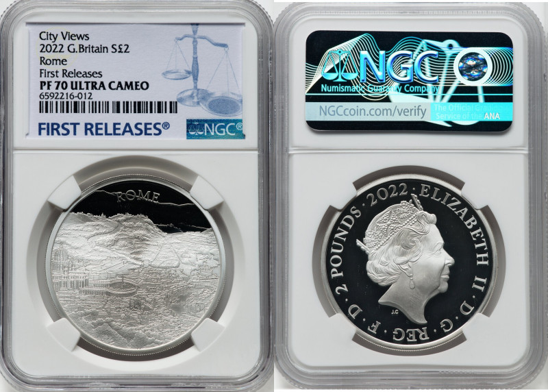 Elizabeth II silver Proof "Rome" 2 Pounds 2022 PR70 Ultra Cameo NGC, KM-Unl., S-...