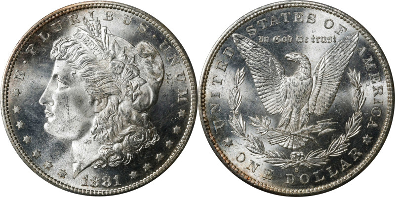 1881-S Morgan Silver Dollar. MS-64 (PCGS). CAC. OGH Generation 1.2.
PCGS# 7130....