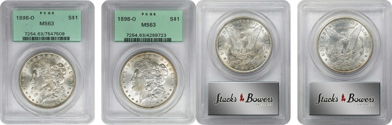 Lot of (2) 1898-O Morgan Silver Dollars. MS-63 (PCGS). OGH Generation 3.1.
PCGS...