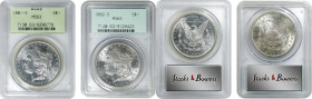 Lot of (2) Early Date San Francisco Mint Morgan Silver Dollars. MS-63 (PCGS). OGH.
Included are: 1881-S, Generation 3.0; and 1882-S, Generation 2.1....