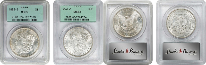 Lot of (2) Pre-1921 Morgan Silver Dollars. MS-63 (PCGS). OGH.
Included are: 188...