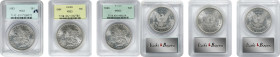 Lot of (3) 1880s Morgan Silver Dollars. MS-63 (PCGS). OGH.
Included are: 1883, Generation 2.1; 1884, Generation 3.0; and 1885, Generation 3.1.

Est...