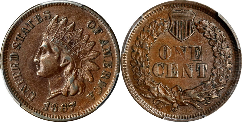 1867 Indian Cent. EF-45 (PCGS).
PCGS# 2088. NGC ID: 227R.

Estimate: $0.00- $...