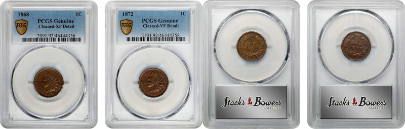 Lot of (2) Early Date Bronze Indian Cents. Cleaned (PCGS).
Included are: 1868 E...