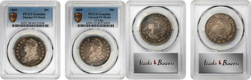 Lot of (2) 1809 Capped Bust Half Dollars. VF Details (PCGS).
Included are: IIII...