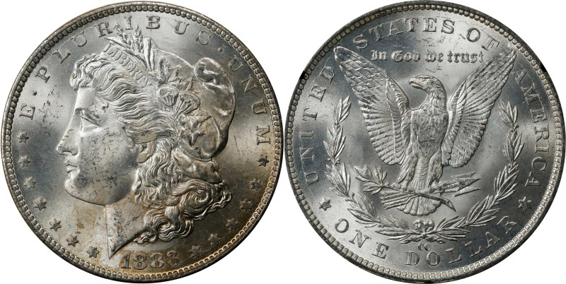 1883-CC GSA Morgan Silver Dollar. MS-63 (NGC).
The original box and card are no...