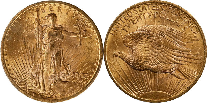 1907 Saint-Gaudens Double Eagle. Arabic Numerals. MS-63 (PCGS). CAC.
PCGS# 9141...