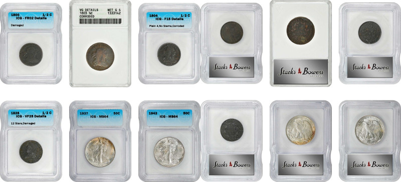 Lot of (6) Certified Copper and Silver Type Coins.
Included are: Draped Bust Ha...