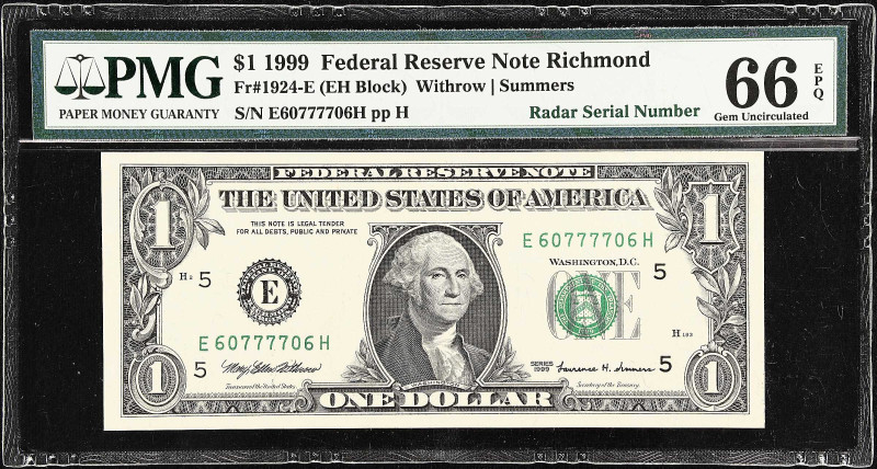 Lot of (2) Fr. 1924-E & 1930-E. 1999-2003A $1 Federal Reserve Notes. Richmond. P...