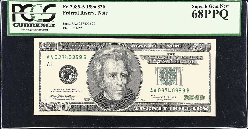 Lot of (4) Fr. 1993-A*, 1994-L, 2037-I & 2083-A. 1996-2009 $5, $10 & $20 Federal...