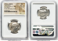 ATTICA. Athens. Ca. 440-404 BC. AR tetradrachm (25mm, 17.16 gm, 8h). NGC MS 5/5 - 4/5. Mid-mass coinage issue. Head of Athena right, wearing earring, ...