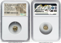 LESBOS. Mytilene. Ca. 521-478 BC. EL sixth-stater or hecte (10mm, 2.57 gm, 9h). NGC Choice VF 4/5 - 4/5. Forepart of winged boar right / Incuse head o...
