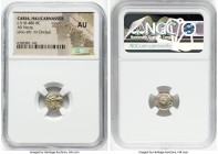 CARIA. Halicarnassus. Ca. 510-480 BC. AR hecte (11mm). NGC AU. Head of ketos right, with pointed ear, pinnate mane, long snout, and mouth open with pr...