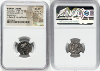 Augustus (27 BC-AD 14). AR denarius (17mm, 3.71 gm, 1h). NGC Choice XF 4/5 - 4/5. Lugdunum, 2 BC-AD 4. CAESAR AVGVSTVS-DIVI F PATER PATRIAE, laureate ...