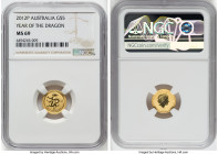Elizabeth II gold "Year of the Dragon" 5 Dollars 2012-P MS69 NGC, Perth mint, KM1671. Lunar series. HID09801242017 © 2022 Heritage Auctions | All Righ...