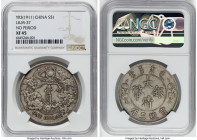 Hsüan-t'ung Dollar Year 3 (1911) XF45 NGC, Tientsin mint, KM-Y31, L&M-37. No period, extra flame variety. An appreciable straight-graded example witne...