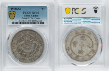 Chihli. Kuang-hsü Dollar Year 34 (1908) XF40 PCGS, Pei Yang Arsenal mint, KM-Y73.2, L&M-465. Long central spine on tail, cloud connected variety. HID0...
