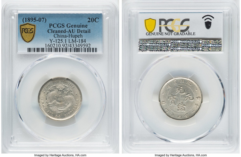 Hupeh. Kuang-hsü Pair of Certified Assorted Issues ND (1895-1907) PCGS, 1) 20 Ce...