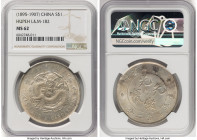 Hupeh. Kuang-hsü Dollar ND (1895-1907) MS62 NGC, Wuchang mint, KM-Y127.1, L&M-182. Broken English letters in legend variety. A captivating near-Choice...