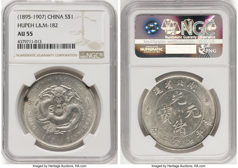 Hupeh. Kuang-hsü Dollar ND (1895-1907) AU55 NGC, Wuchang mint, KM-Y127.1, L&M-18...