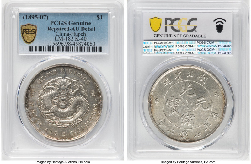 Hupeh. Kuang-hsü Dollar ND (1895-1907) AU Details (Repaired) PCGS, Wuchang mint,...