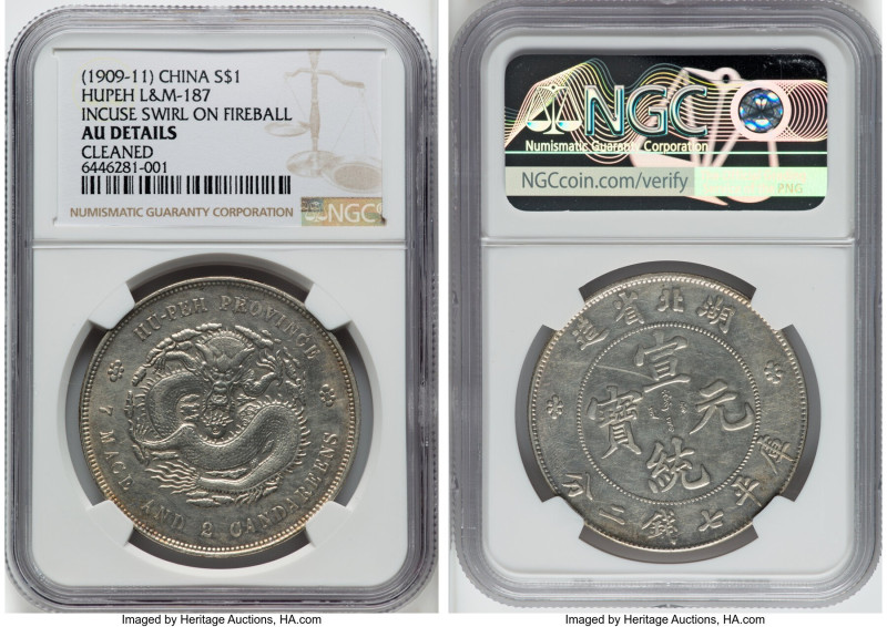 Hupeh. Hsüan-t'ung Dollar ND (1909-1911) AU Details (Cleaned) NGC, Wuchang mint,...