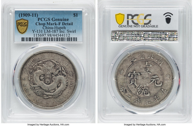 Hupeh. Hsüan-t'ung Dollar ND (1909-1911) Fine Details (Chop Mark) PCGS, Wuchang ...
