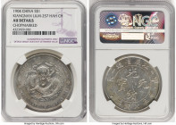 Kiangnan. Kuang-hsü Dollar 1904 AU Details (Chopmarked) NGC, Nanking mint, KM-Y145a.12, L&M-257. Variety with HAH and CH. Demonstrating signs of gentl...