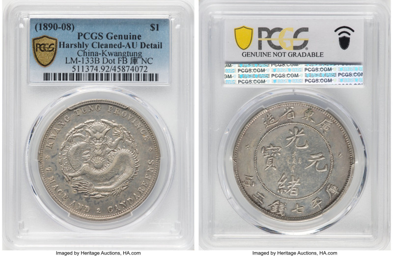 Kwangtung. Kuang-hsü Dollar ND (1890-1908) AU Details (Harshly Cleaned) PCGS, Kw...