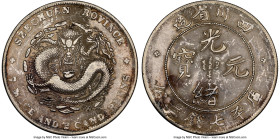 Szechuan. Kuang-hsü Dollar ND (1901-1908) XF Details (Stained) NGC, KM-Y238, L&M-345B. Narrow-face dragon, Ku connected, inverted "A" for "V" in "PROV...