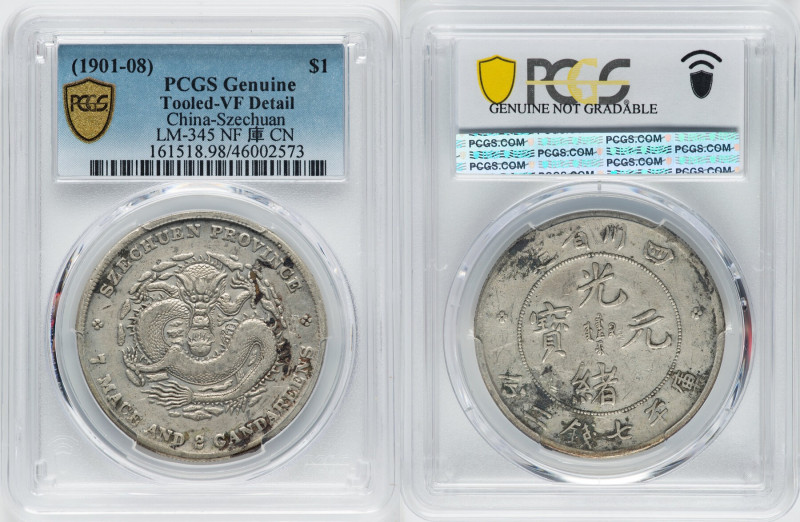 Szechuan. Kuang-hsü Dollar ND (1901-1908) VF Details (Tooled) PCGS, KM-Y238, L&M...