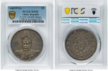 Republic Yuan Shih-kai "Plumed Hat" Dollar ND (1914) XF45 PCGS, Tientsin mint, KM-Y322, L&M-858. 39mm. Issued to commemorate the Founding of the Repub...
