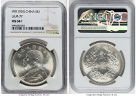 Republic Yuan Shih-Kai Dollar Year 9 (1920) MS64+ NGC, KM-Y329.6, L&M-77. Nien not connected variety. A scintillating, completely untoned and icy-whit...