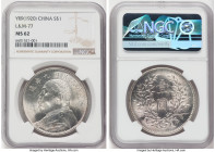Republic Yuan Shih-kai Dollar Year 9 (1920) MS62 NGC, KM-Y329.6, L&M-77. An enthralling specimen on the verge of a Choice Mint State assignment, and a...