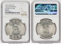 Republic Sun Yat-sen "Memento" Dollar ND (1927) MS62 NGC, KM-Y318a.1, L&M-49. Six-pointed stars variety. HID09801242017 © 2022 Heritage Auctions | All...