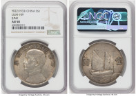 Republic Sun Yat-sen "Junk" Dollar Year 22 (1933) AU58 NGC, KM-Y345, L&M-109. An always popular and scarcer of the two dates for this particular type ...