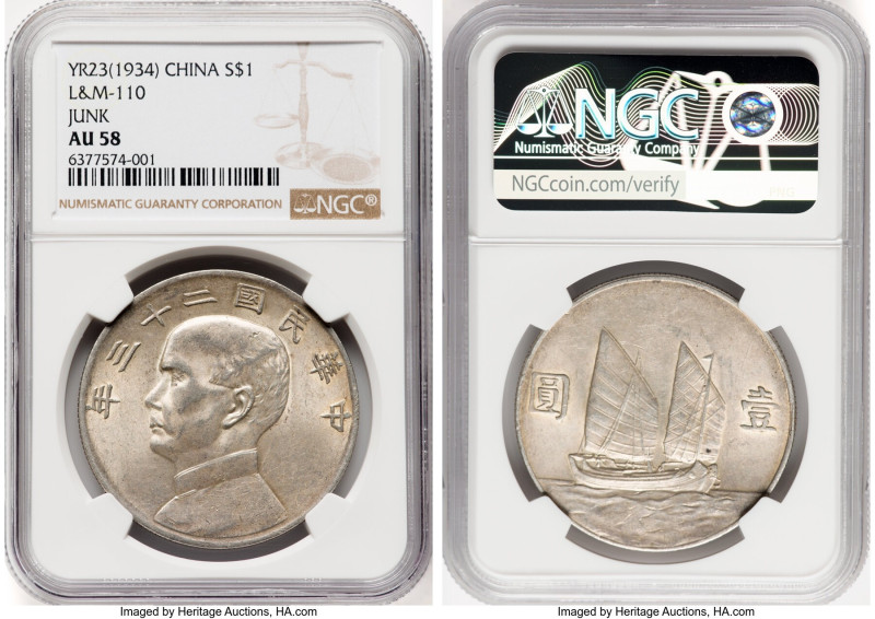 Republic Pair of Certified Dollars NGC, 1) Yuan Shih-kai Dollar Year 3 (1914) - ...