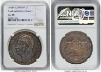 Saxe-Weimar-Eisenach. Karl Friedrich 2 Taler 1848-A AU58 NGC, Berlin mint, KM200. Mintage 19,000. A seldom-offered type presented here in majestic res...