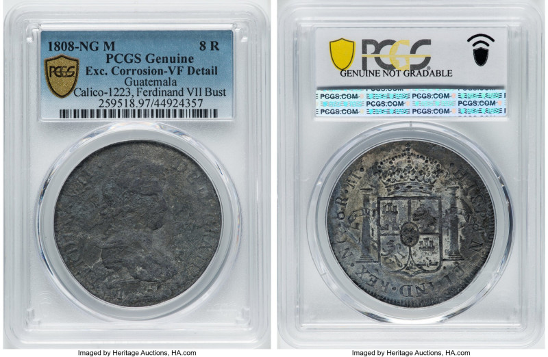 Ferdinand VII "Proper Bust" 8 Reales 1808 NG-M VF Details (Excessive Corrosion) ...