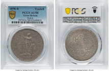 Victoria Trade Dollar 1898-B AU58 PCGS, Bombay mint, KM-T5. Prid-6. Richly patinated in elephant gray and so near Mint State, showcasing strong underl...