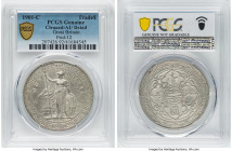 Victoria Trade Dollar 1901-C AU Details (Cleaned) PCGS, Calcutta mint, KM-T5, Prid-12. Though admitting faint wisps of prior cleaning, this piece main...
