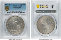 George V Trade Dollar 1911-B MS63 PCGS, Bombay mint, KM-T5, Prid-21. A beautiful Choice Mint State representative, virtually completely untoned and bl...