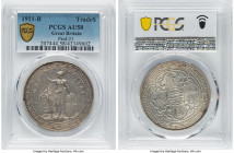 George V Trade Dollar 1911-B AU58 PCGS, Bombay mint, KM-T5, Prid-21. A valiantly lustrous and sparingly circulated representative, tinged with a light...